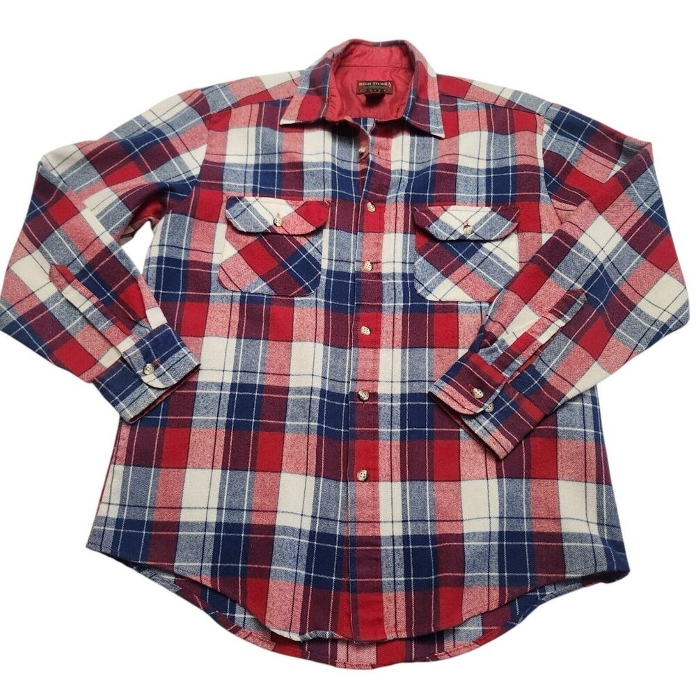 Vintage 90s Grunge Plaid High Sierra By Mervyns Long Sleeve Flannel Shirt Sz M